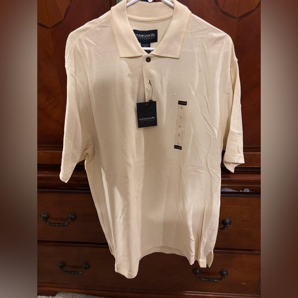 OP Men's Light Cream Polo Shirt
